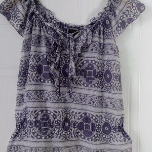 Banana Republic Flutter Sleeve Silk Blend Top